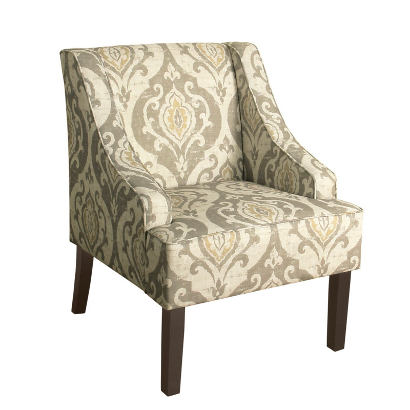 Rochanda 25" Wide Side Chair, Dark Brown, Yellow