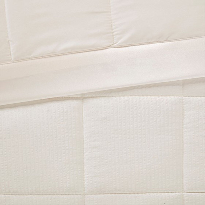 Couverture surdimensionnée en duvet surdimensionné avec garniture satinée ivoire double / grand, L 96 po x l 90 po