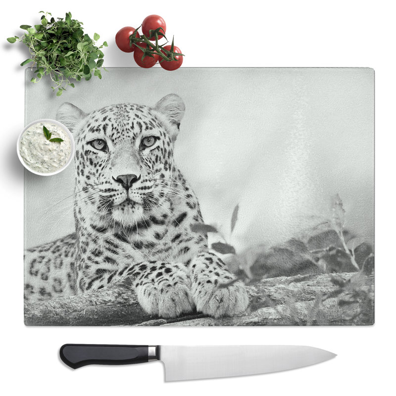 Leopard No.2  Glass Chopping Board