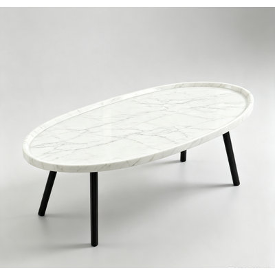 Table basse ovale en bois de 47 po pour salon