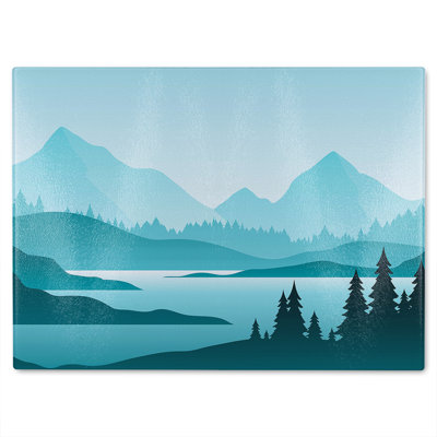 Abstract mountain landscape Designer Glass Chopping Board