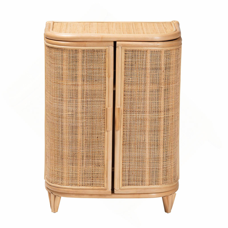 Armoire de rangement bohémienne en rotin