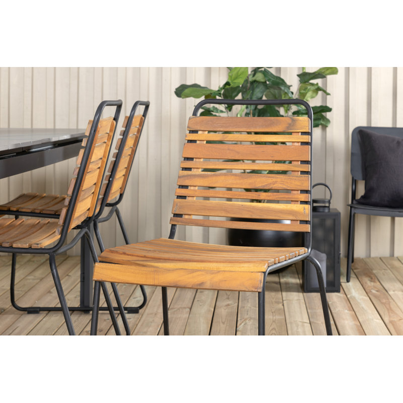 Asho 6 - Person Acacia Patio Dining Set with Extendable Rectangular Table