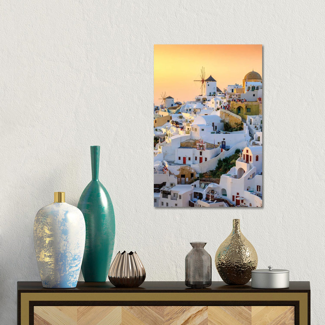 Summer Evenings In Oia Santorini, Greece by Susanne Kremer - Gallery-Wrapped Canvas GiclÃ©e on Canvas