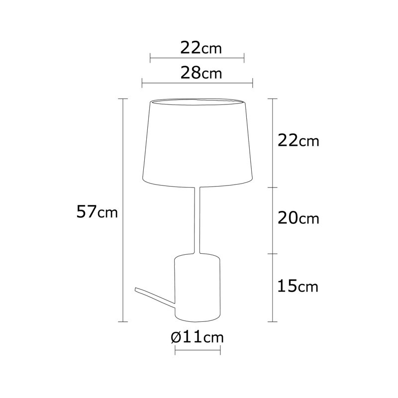 Lampe de table brune 22,44 "Hendrick, 100W