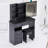 37" Left Drawer Desktop Vanity Table + Cushioned Stool, 2 Ac+2 Usb Socket, Hair Dryer Stand, Large Touch Control Led Sliding Mirror, 3-Color Switch Makeup Dressing Set-1829445572