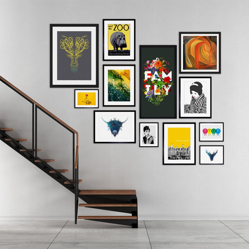 Shy Cyborg Robot Flower Bouquet Hat Suit Wall Art Print