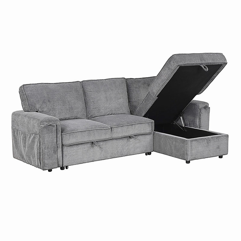 U_STYLE Canapé-lit modulaire rembourré avec sacs de rangement et 2 porte-gobelets sur les accoudoirs