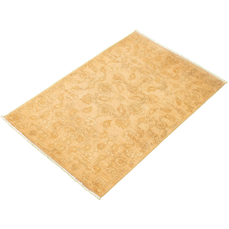 Tapis unique en laine noué à la main Oushak beige et cuivre 4 pi x 5 pi 10 po nouvel âge 18/20