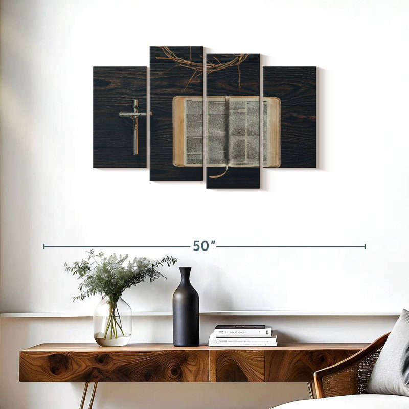 Bible, reproduction d'art sur toile, H 22 po x l 36 po x P 1 po