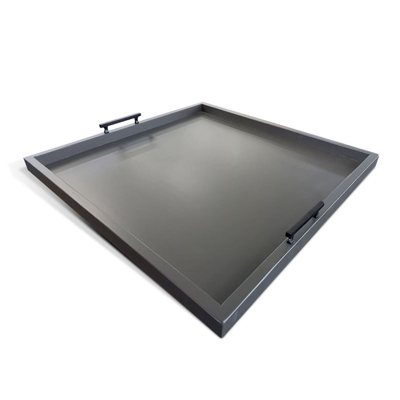 Yela Decorative Tray, 27X27 Square With Handles, Black