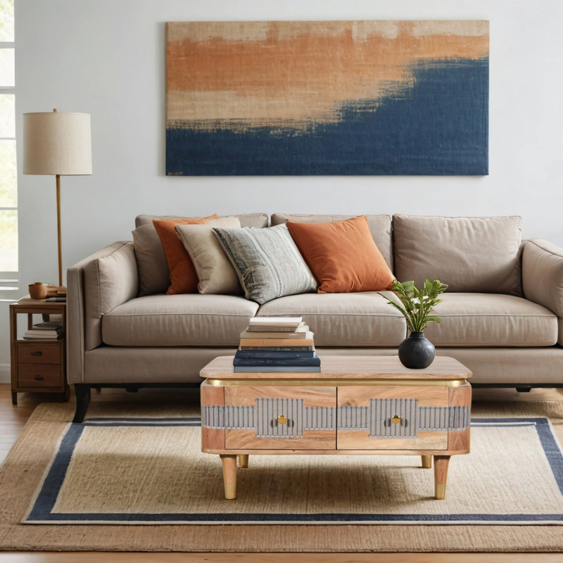 Addisen Solid Wood Solid Wood Coffee Table with Storage