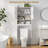 Over the Toilet Storage Cabinet with Anti-Tip Device,FreeStanding Bathroom Organizers with Toilet Paper Holder and Adjustable Shelf for Bathroom,Restroom,Laundry,White-1095045936