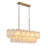 14 - Light 40" Gold Alabaster Rectangular Chandelier 2-tier Kitchen Island Lights For Dining Room