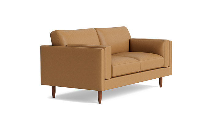 Skinny Fat Leather Sofa (95"), Leather - Butterscotch