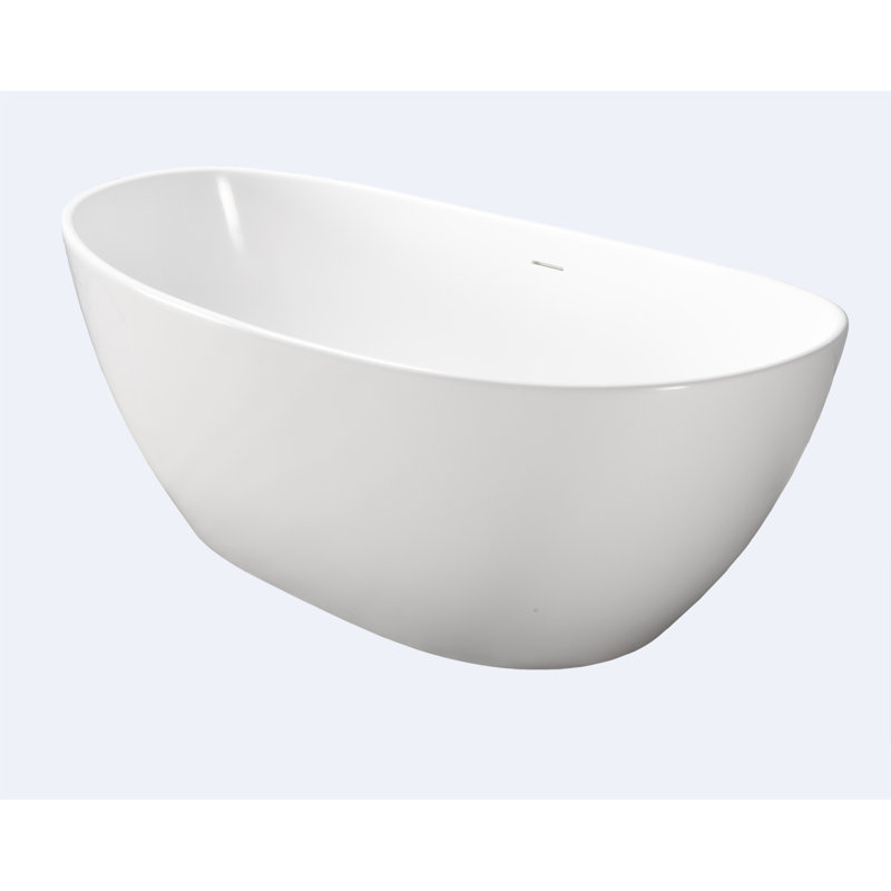 65.12'' x 33.5'' Soaking Resin Bathtub, White Gloss