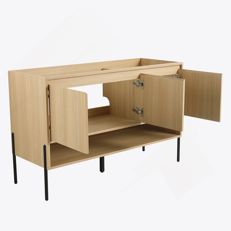 Meuble-lavabo autoportant 48 po sans lavabo supérieur, Chêne