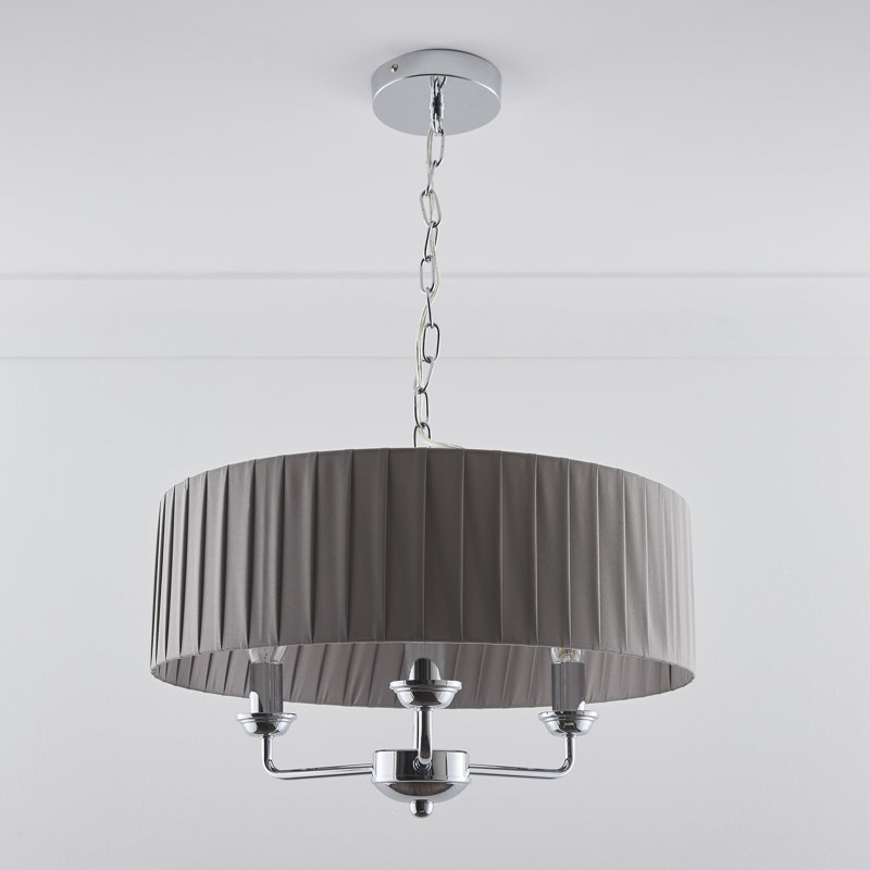 Peggy 3 - Light Drum Chandelier, Grey
