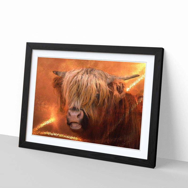 Highland Cow Framed - Framed Print, Black