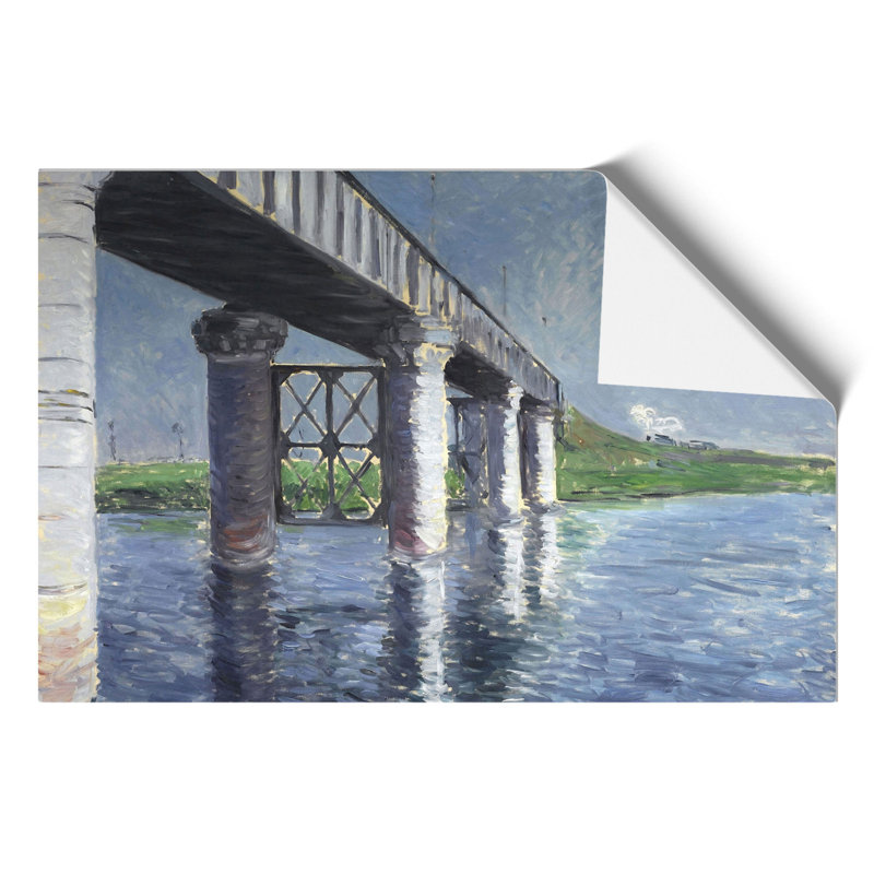 The Seine and the Railroad Bridge by Gustave Caillebotte - Frameless Print, 30cm H x 42cm W x 0.1cm D