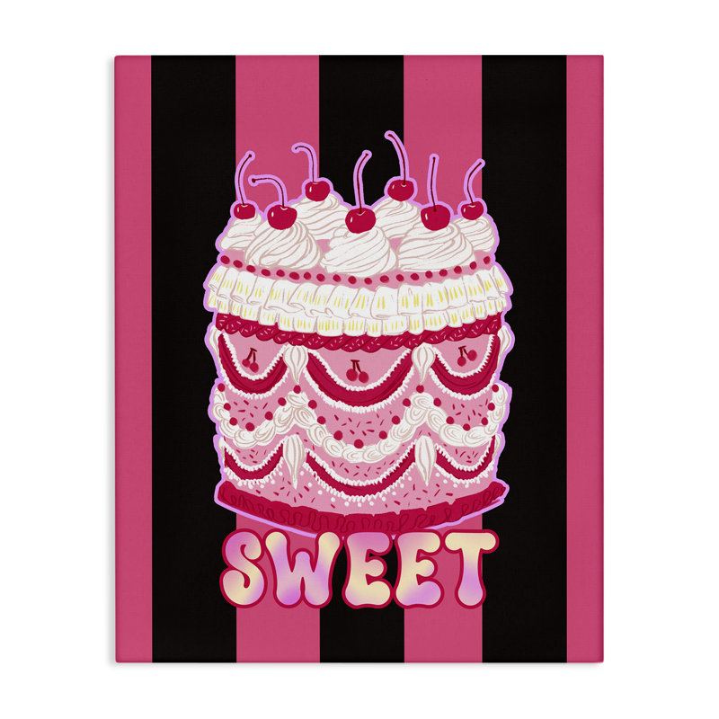 Sweet Cake with Stripes Canvas Wall Art by Ziwei Li, 20" H x 16" W