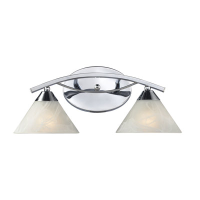 Éclairage pour meuble-lavabo à 2 lumières de 18 po de large Elysburg - Chrome poli