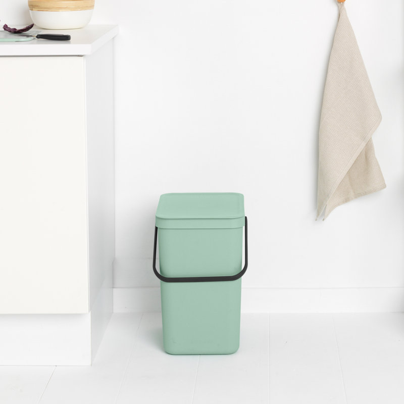 Brabantia Sort & Go 25 Litre Rubbish Bin, Jade Green
