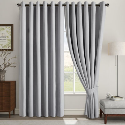 Linen Blend Blackout Curtain Panel Pair