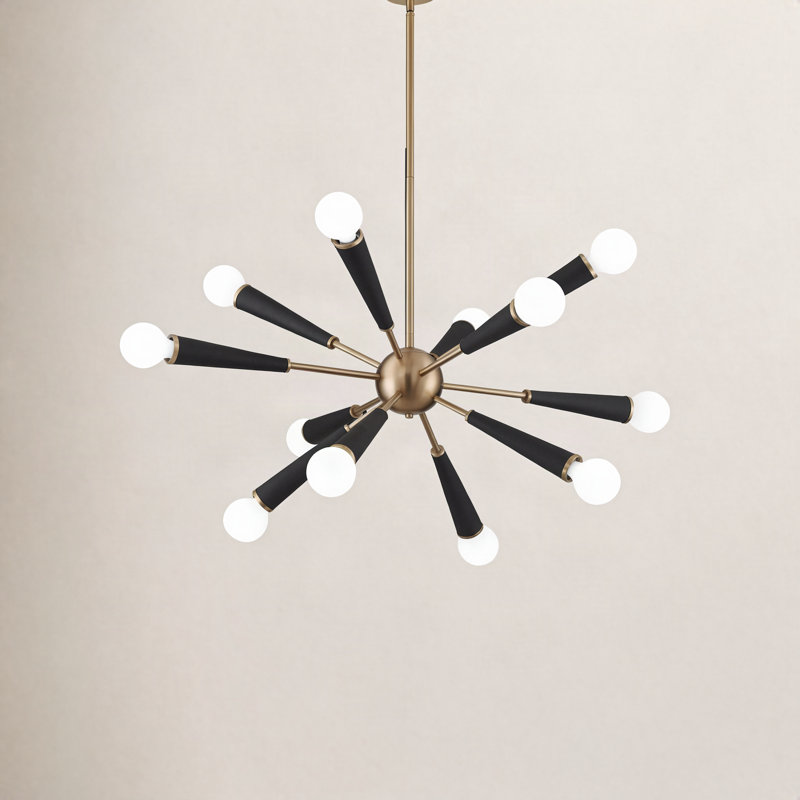 Kaz 12-Light Chandelier, Black/Gold