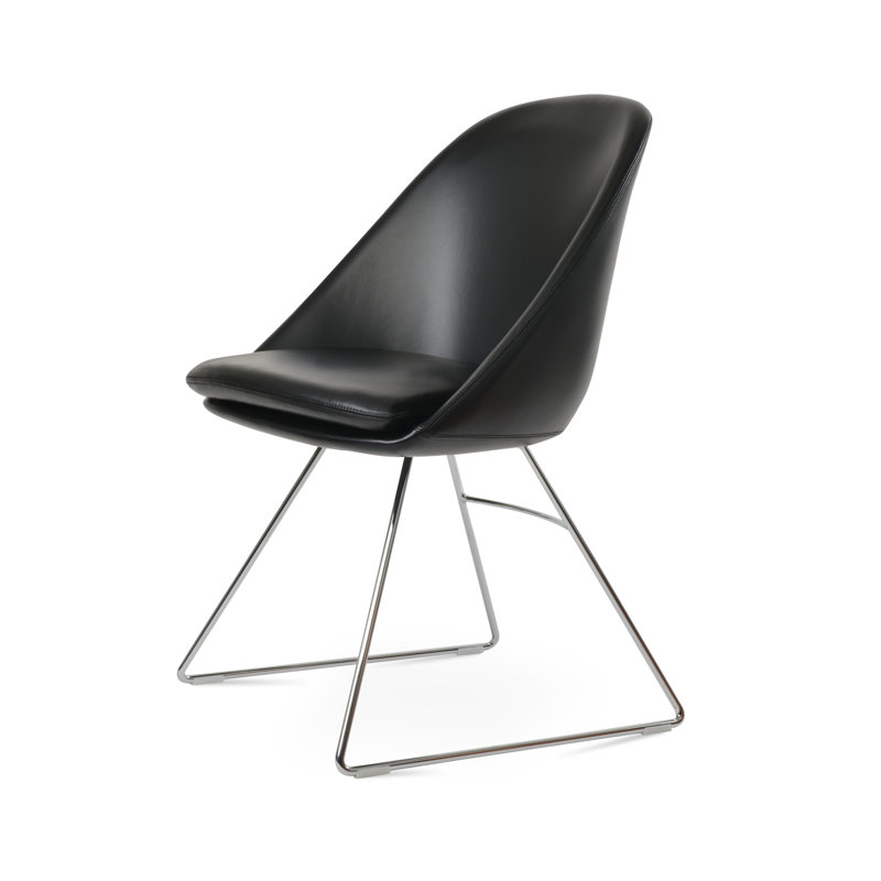 Chaise d'appoint Avanos, Noir, Chrome