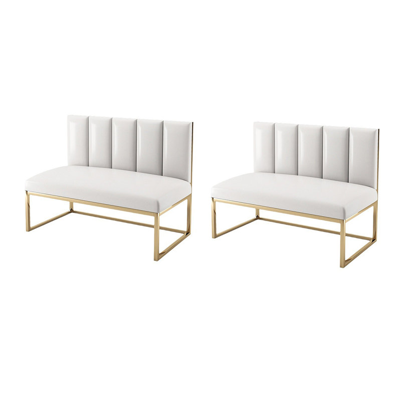 Banc rembourré simple en similicuir
