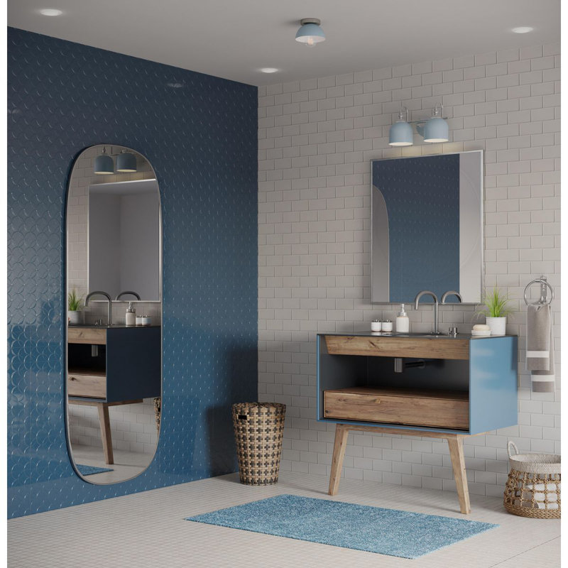 Anitra 2 - Light Dimmable Vanity Light, Polished Chrome/Coastal Blue