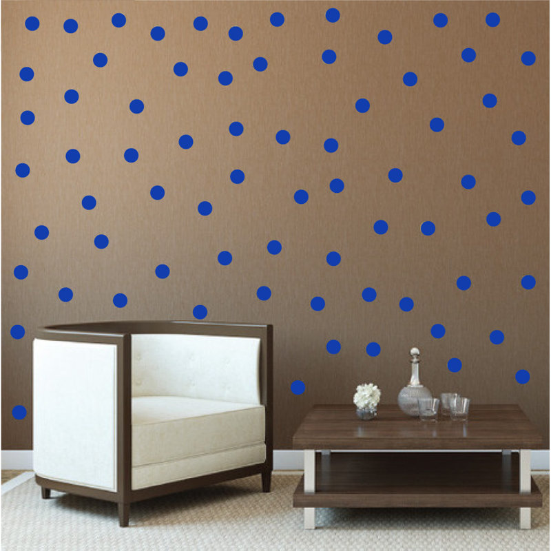 Abstract Non-Wall Damaging Wall Decal, 48" H x 78" W x 0.01" D, Dark Blue