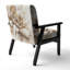 Chaise simple avec accoudoirs rembourrés Beige Flower III
