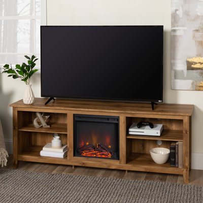 Kneeland 70" Open Storage TV Stand with Electric Fireplace