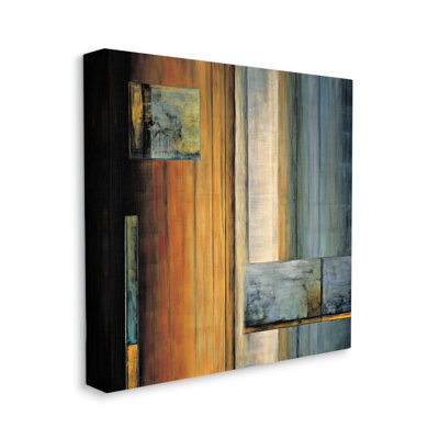 Layered Shapes Orange White Blue - impression