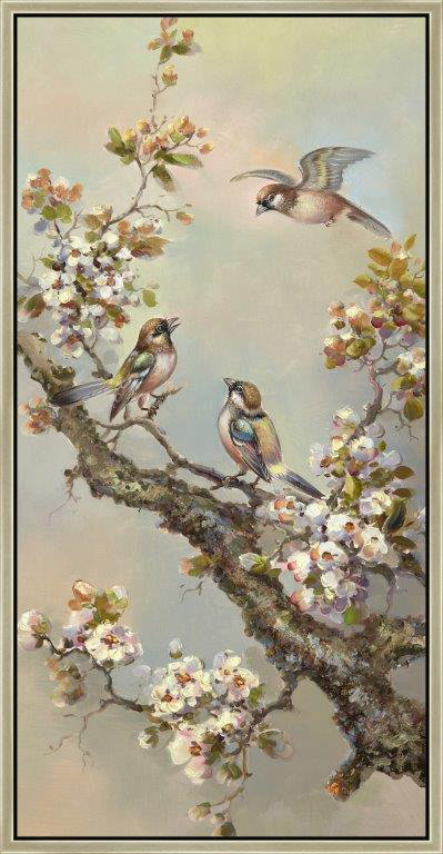 Whispers in the Blossoms, Gris, H 38 po x l 74 po