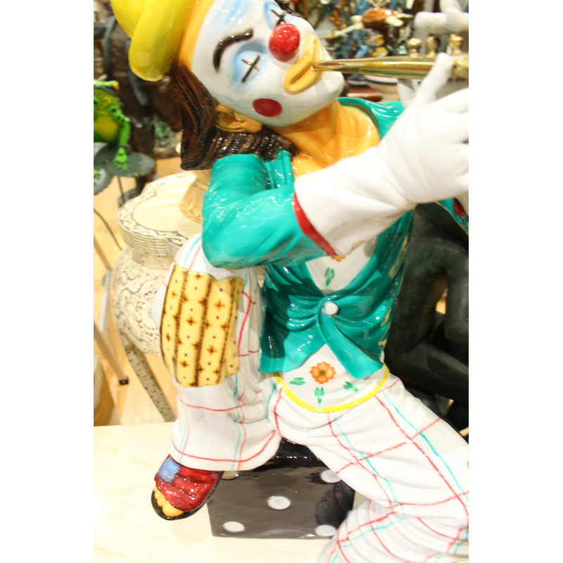 Benninger Clown Playing Instrument Statue