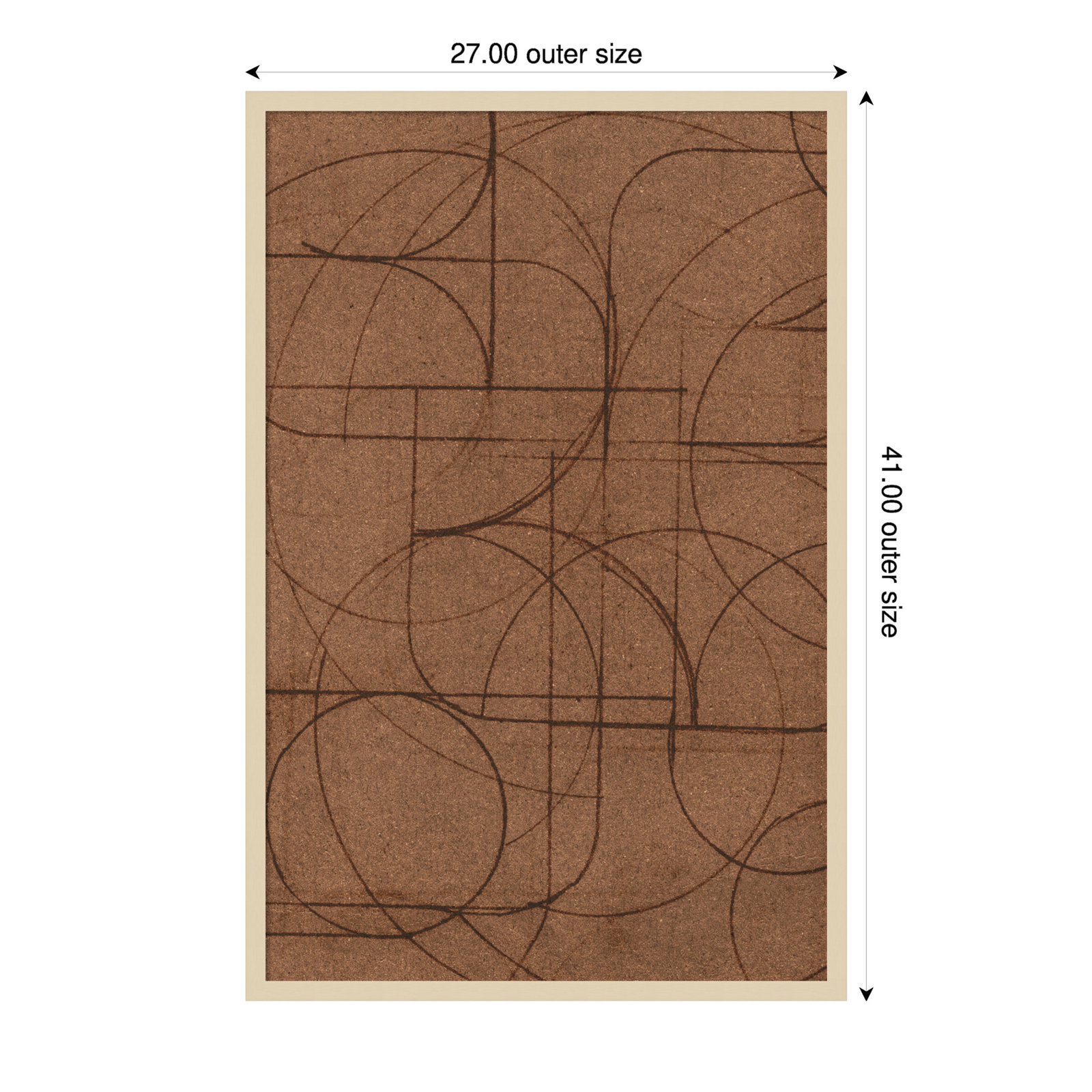 Curved 1 by Dan Hobday Wood Framed Wall Art Print, Brown Framed Print without Mat, 41" H x 27" W