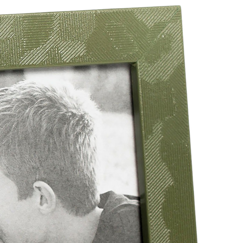 Cadre pour photo simple en bois embossé, Vert, 4 po x 6 po