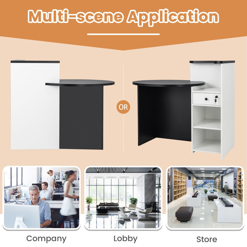 17 Stories Reception Desk, Black/White