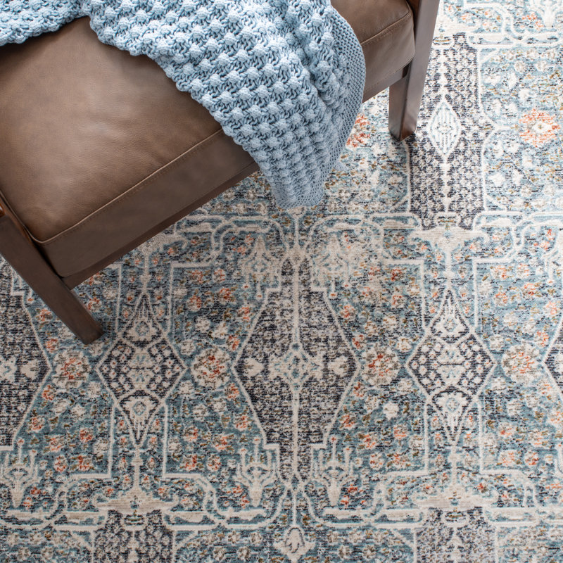 Tapis oriental gris Avelien John, Rond 6 pi 7 po