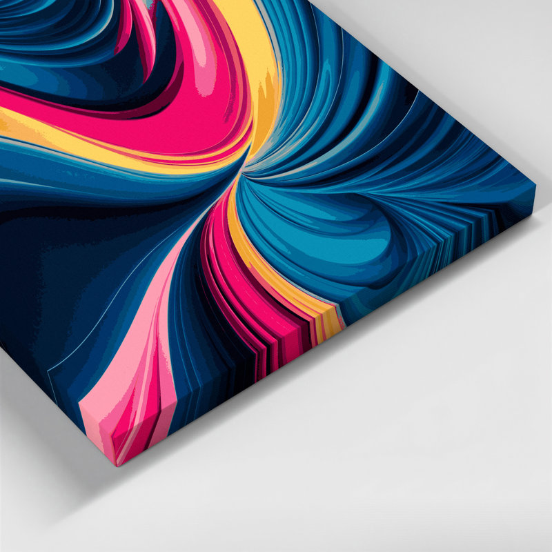 «Gradient Abstract 22», art mural sur toile bleue, H 20 po x l 30 po