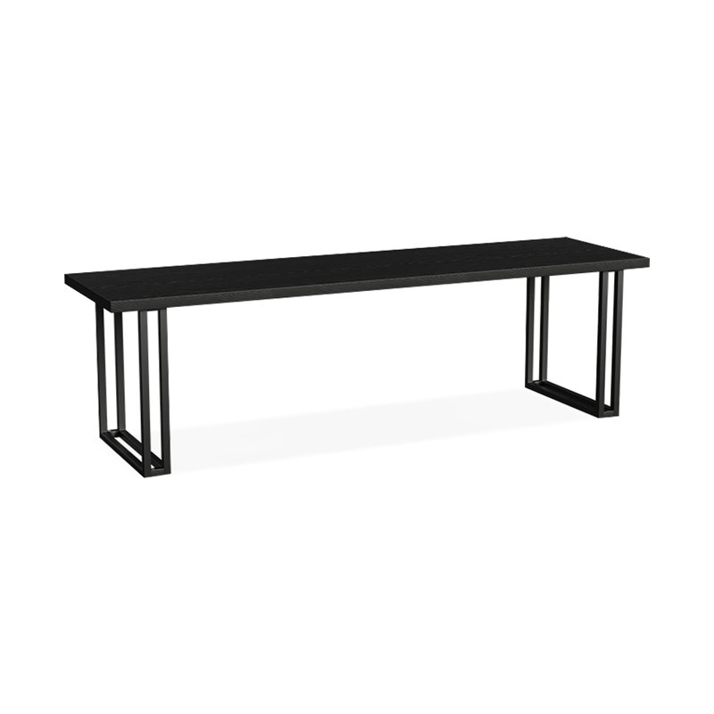Bureau d'écriture rectangulaire en bois massif noir, H 29,53 po x l 86,61 po x P 23,62 po
