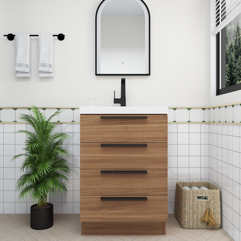 Meuble-lavabo autoportant Carla, Palissandre, 24"