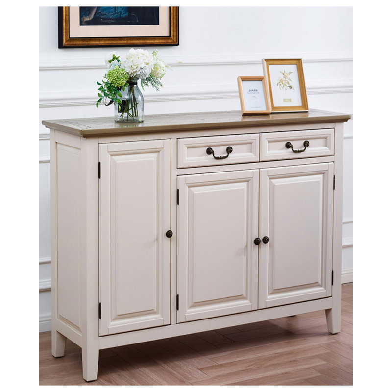 Simple white solid wood shoe cabinet