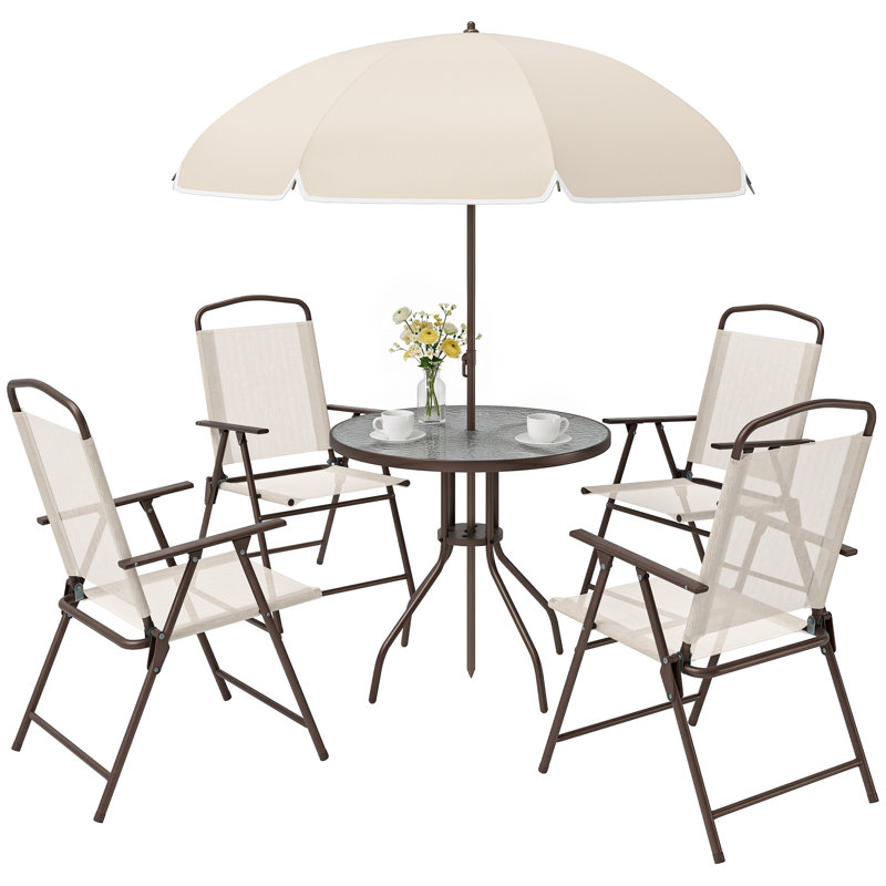 Steel Patio Dining Set Table,