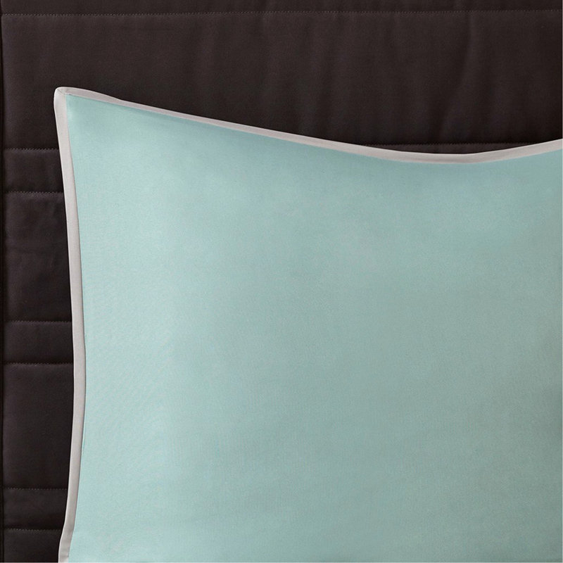 8 Piece Comforter Set Seafoam/Grey Queen