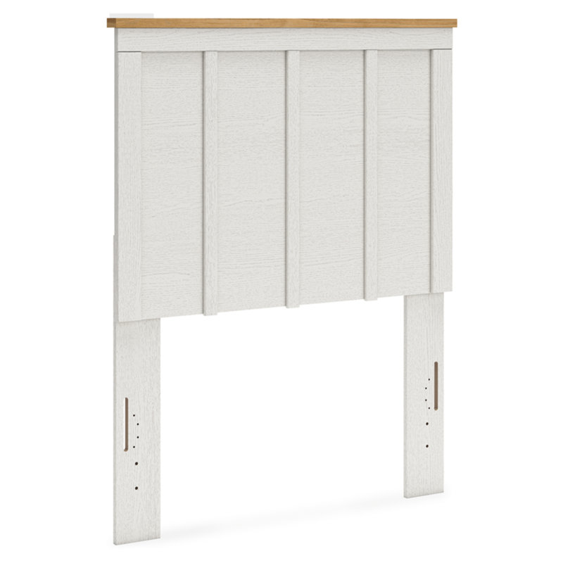 White Twin Wood Farmhouse Panel Headboard