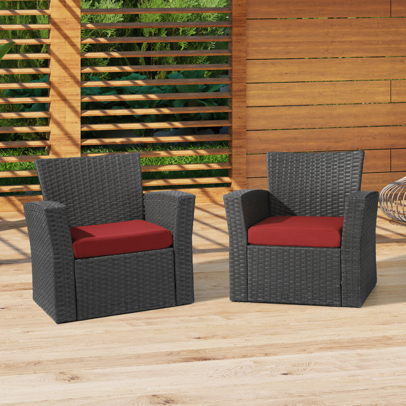 Forellen Outdoor 4'' Lounge Chair Seat Cushion, Red